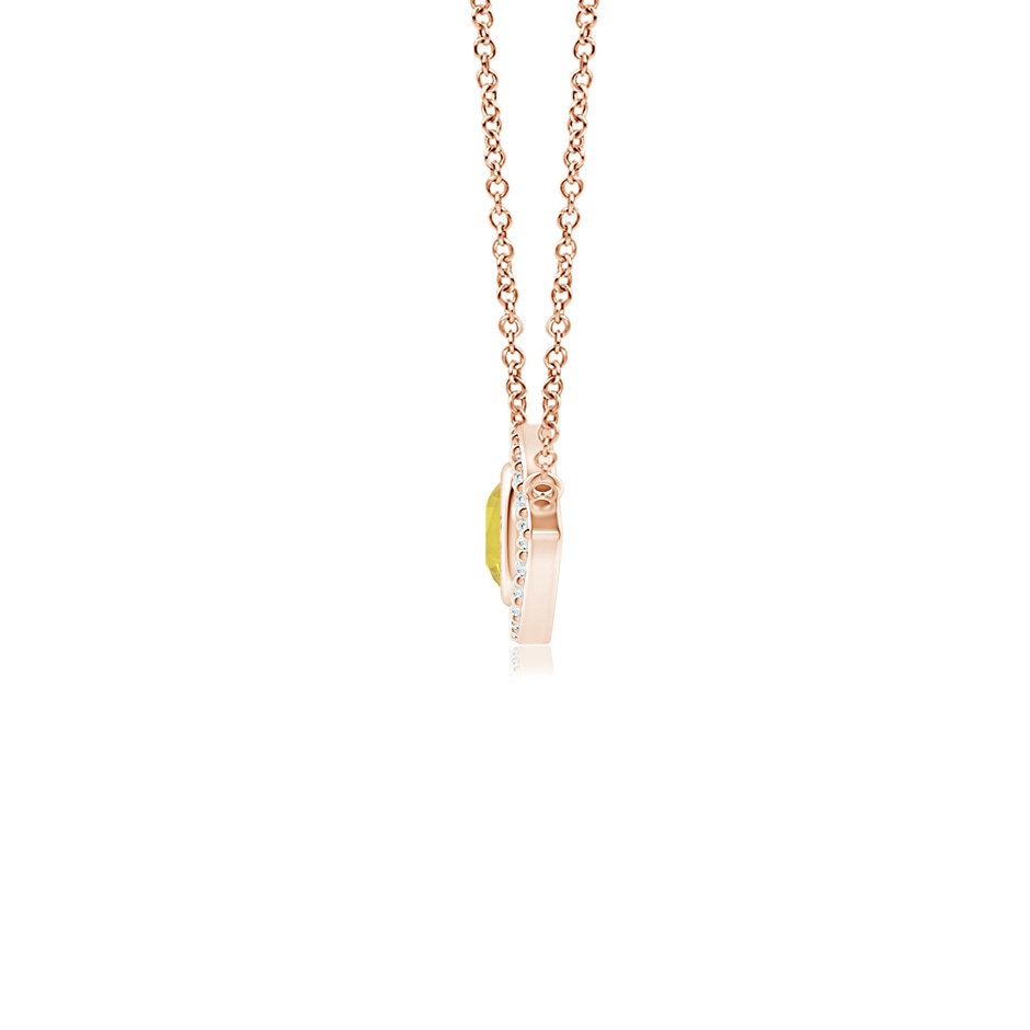 3.5mm AA Yellow Sapphire Evil Eye Pendant with Diamond Accents in Rose Gold side 199