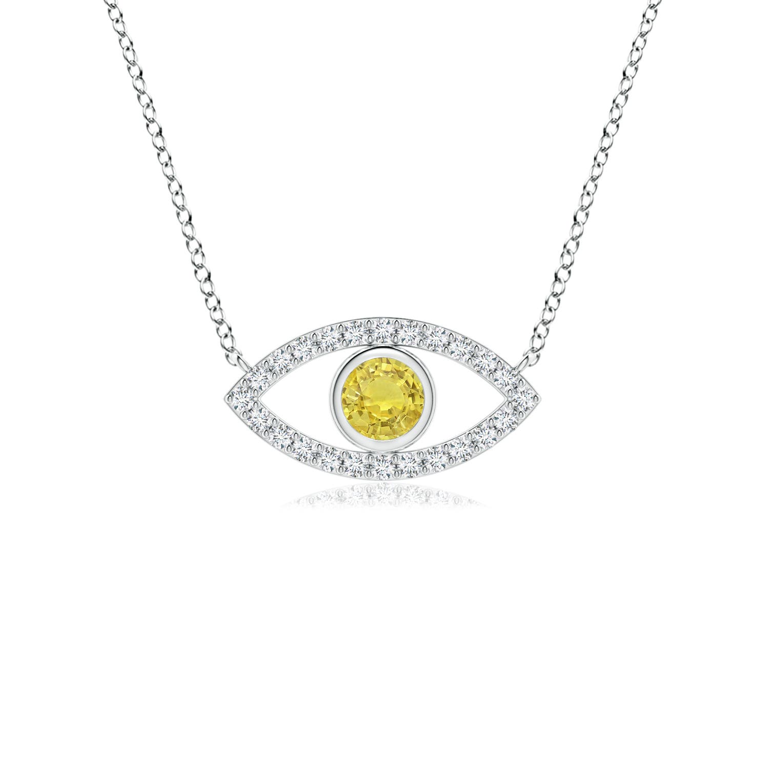 AA - Yellow Sapphire / 0.32 CT / 14 KT White Gold