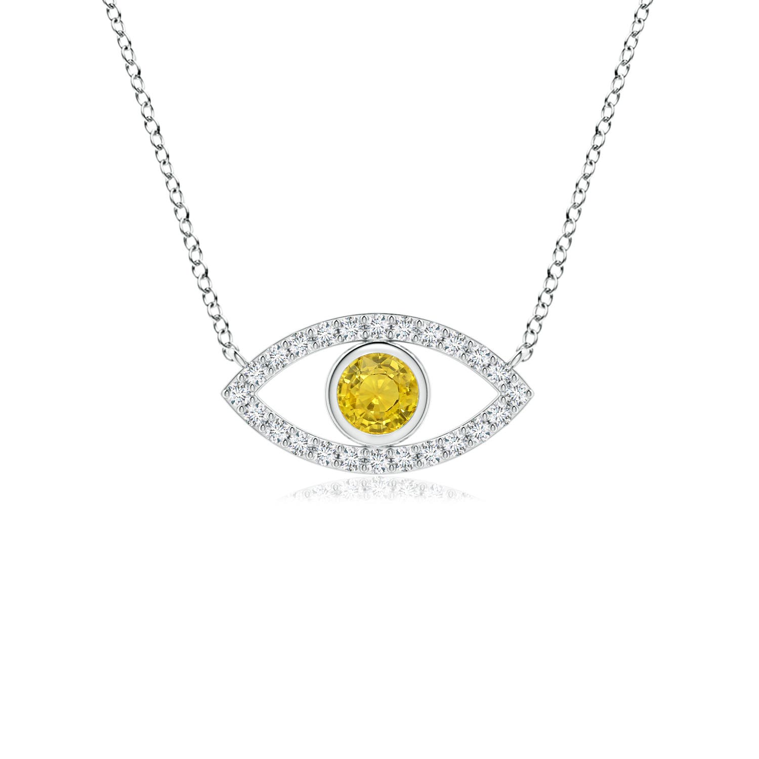 AAA - Yellow Sapphire / 0.32 CT / 14 KT White Gold