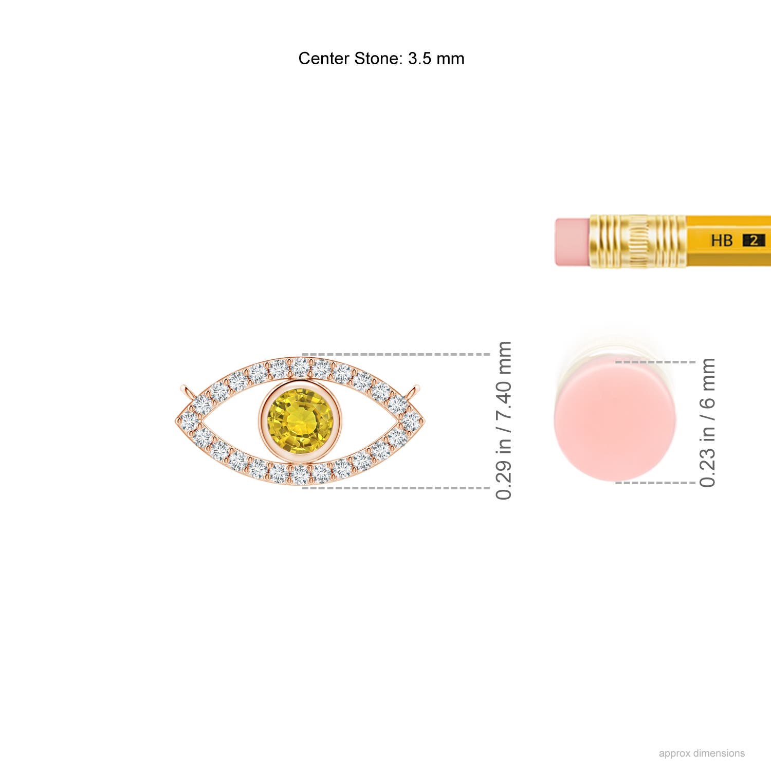 AAAA - Yellow Sapphire / 0.32 CT / 14 KT Rose Gold