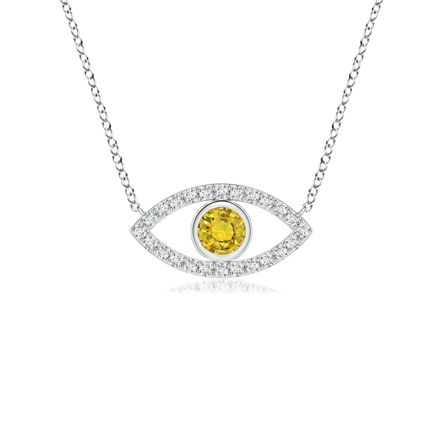 AAAA - Yellow Sapphire / 0.32 CT / 14 KT White Gold