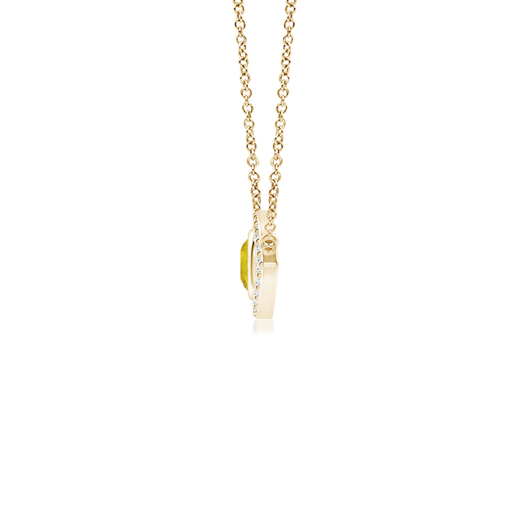 3.5mm AAAA Yellow Sapphire Evil Eye Pendant with Diamond Accents in Yellow Gold - side 199