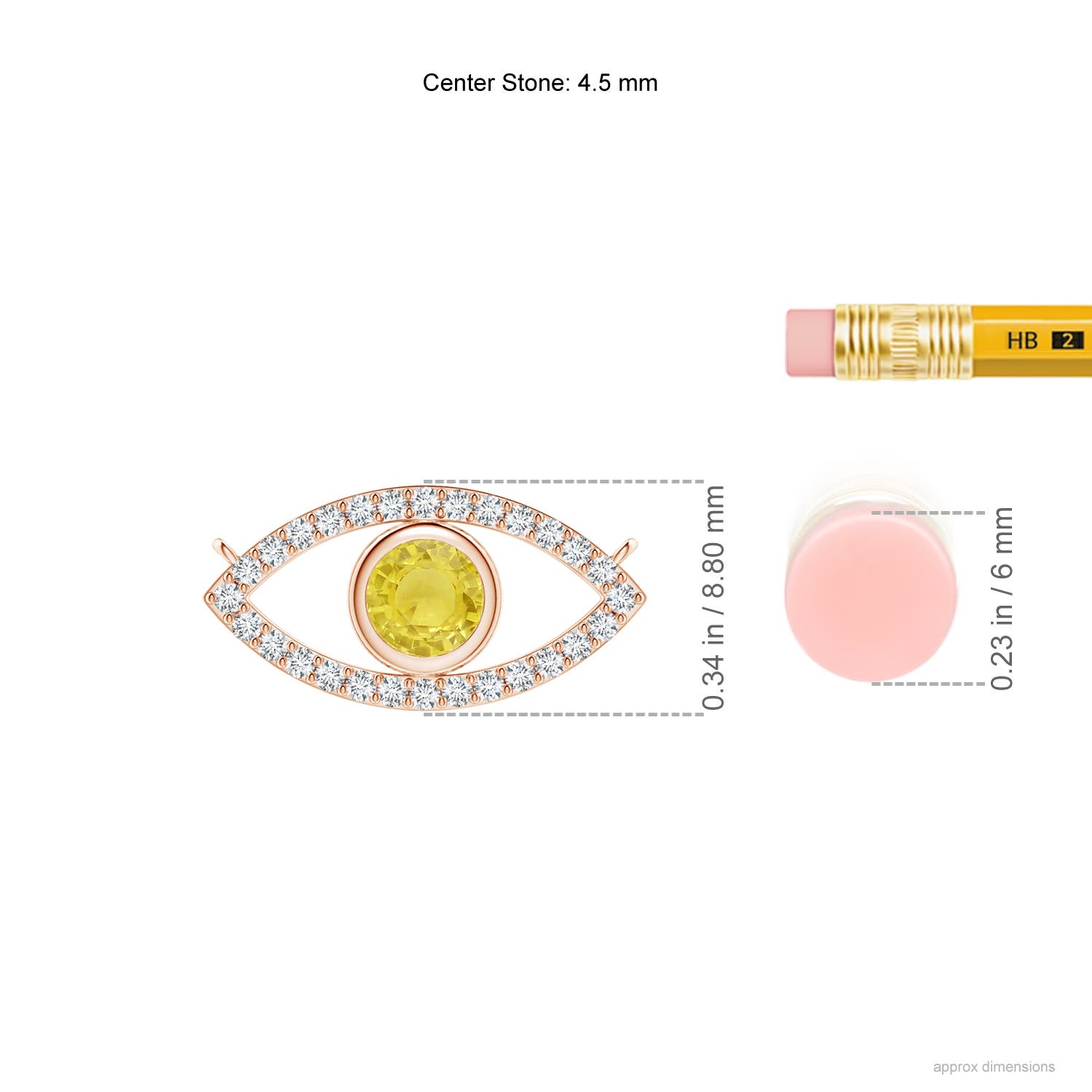 A - Yellow Sapphire / 0.57 CT / 14 KT Rose Gold