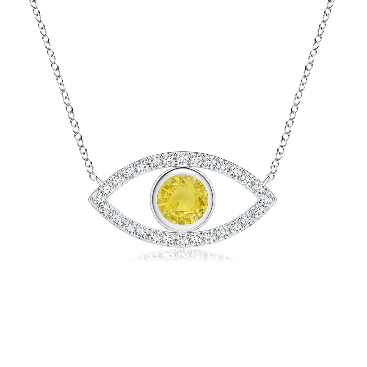 A - Yellow Sapphire / 0.57 CT / 14 KT White Gold