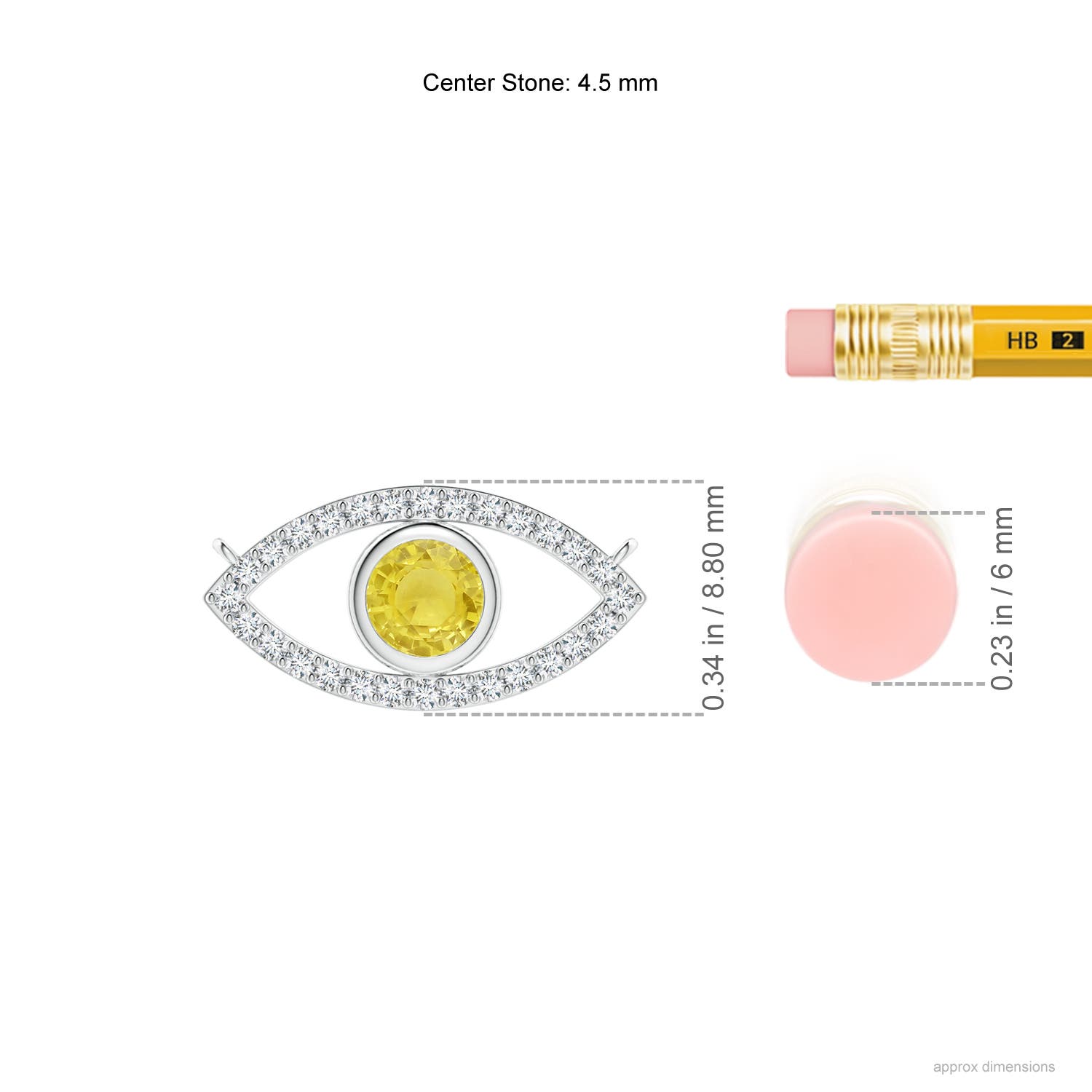 A - Yellow Sapphire / 0.57 CT / 14 KT White Gold