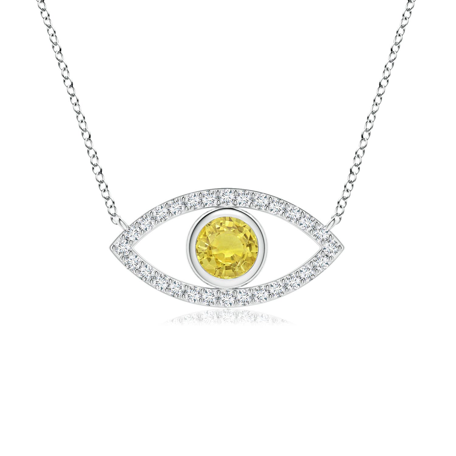 AA - Yellow Sapphire / 0.57 CT / 14 KT White Gold