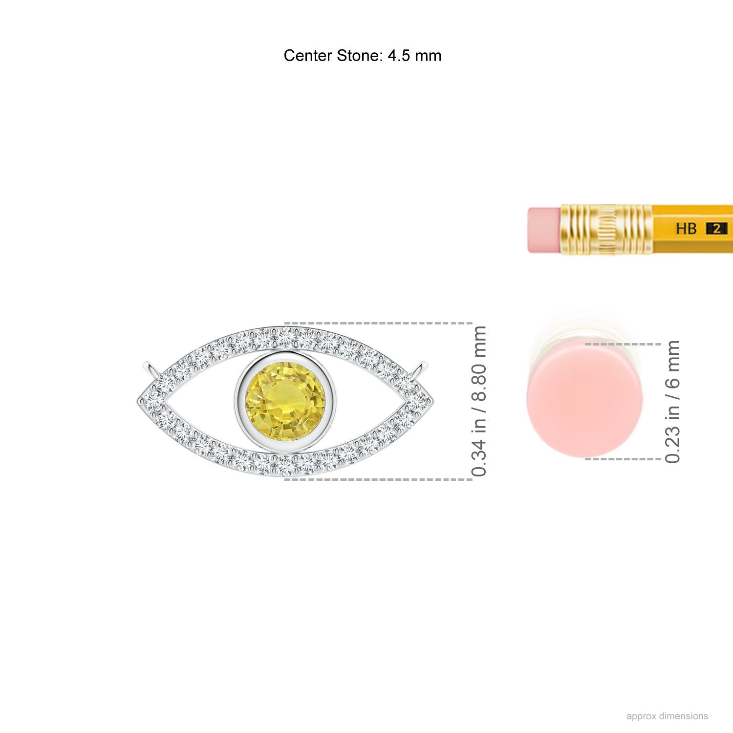 AA - Yellow Sapphire / 0.57 CT / 14 KT White Gold