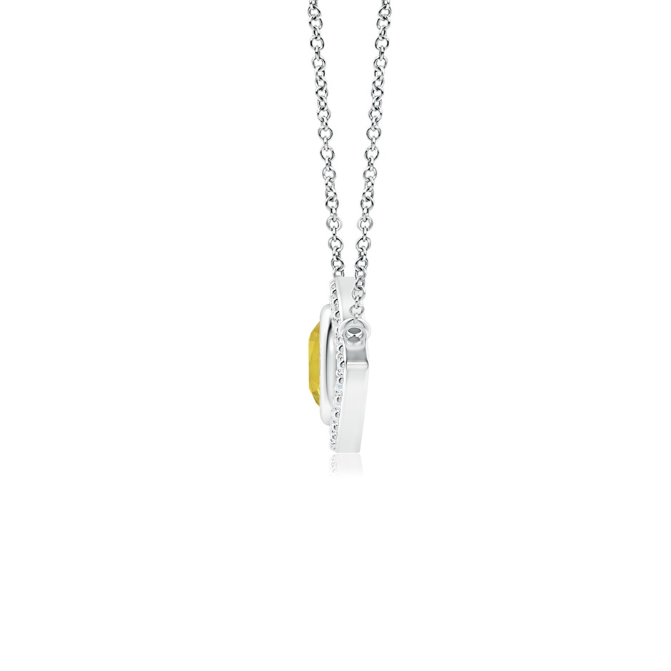 4.5mm AAA Yellow Sapphire Evil Eye Pendant with Diamond Accents in P950 Platinum side 199