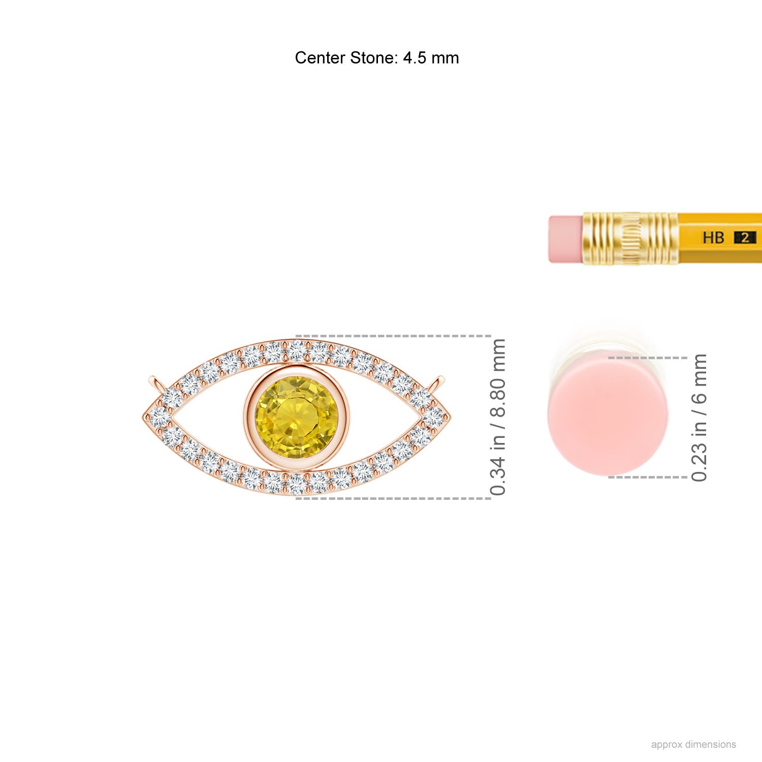 AAA - Yellow Sapphire / 0.57 CT / 14 KT Rose Gold