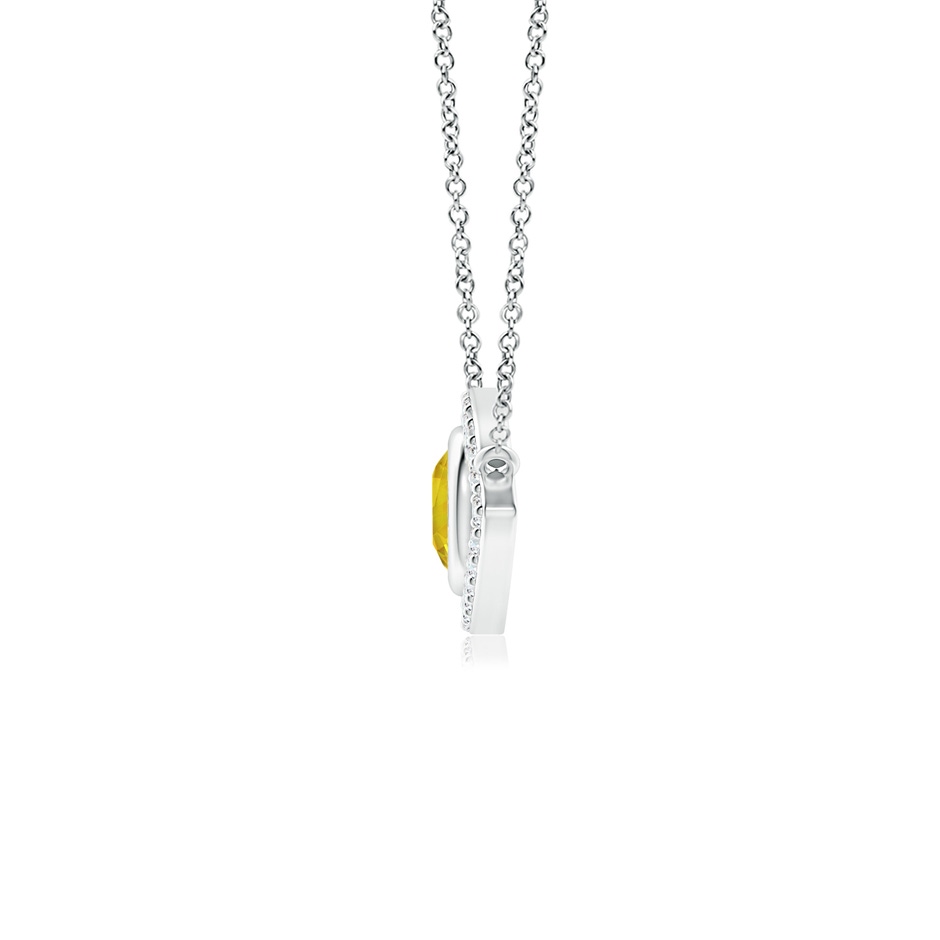 4.5mm AAAA Yellow Sapphire Evil Eye Pendant with Diamond Accents in P950 Platinum side 199