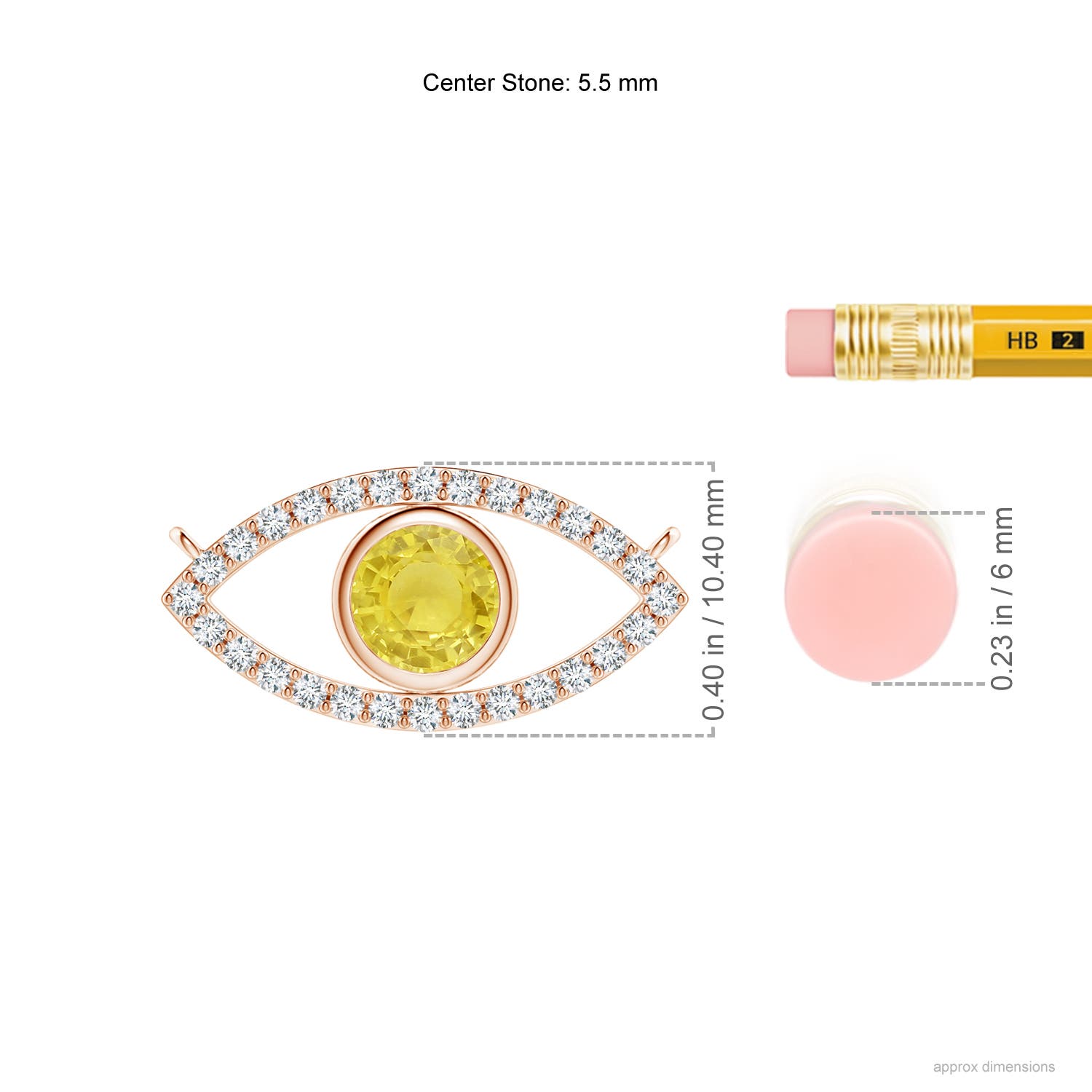 A - Yellow Sapphire / 1.08 CT / 14 KT Rose Gold