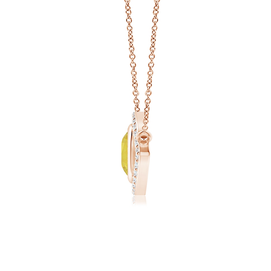 5.5mm AA Yellow Sapphire Evil Eye Pendant with Diamond Accents in Rose Gold side 199