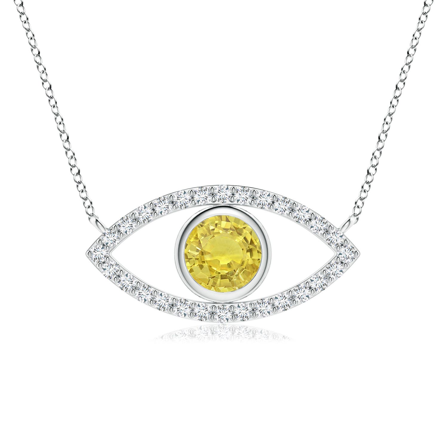 AA - Yellow Sapphire / 1.08 CT / 14 KT White Gold