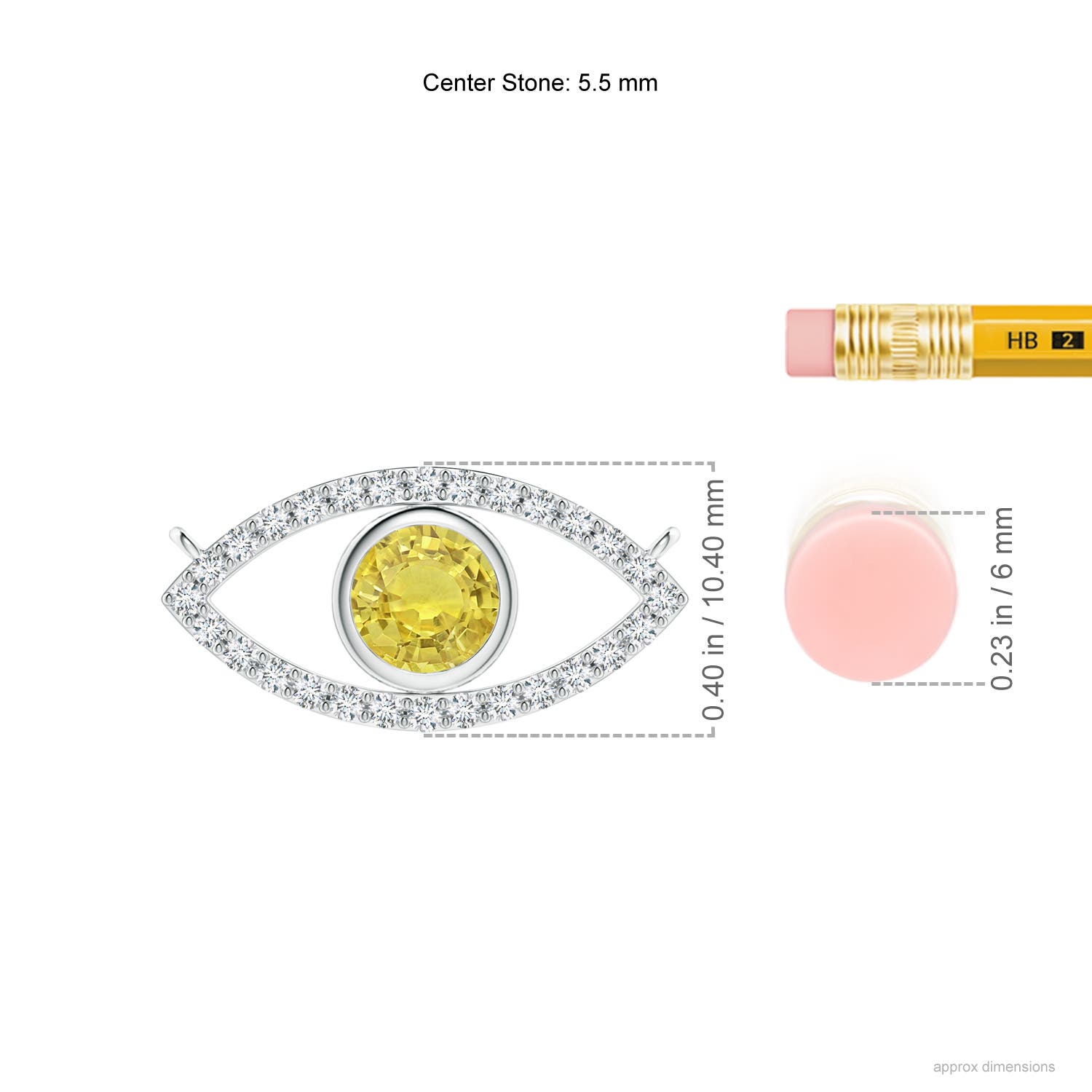 AA - Yellow Sapphire / 1.08 CT / 14 KT White Gold