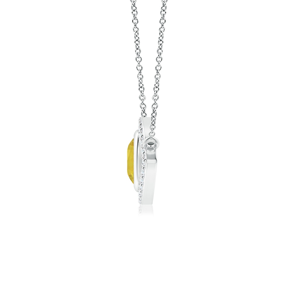 5.5mm AAA Yellow Sapphire Evil Eye Pendant with Diamond Accents in P950 Platinum side 199