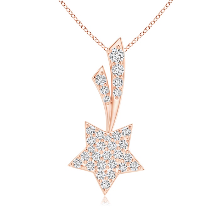 1.7mm HSI2 Cluster Diamond Shooting Star Pendant in Rose Gold 