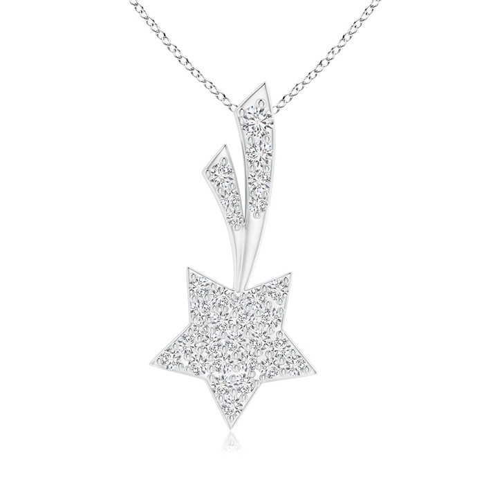 1.7mm HSI2 Clustre Diamond Shooting Star Pendant in White Gold 