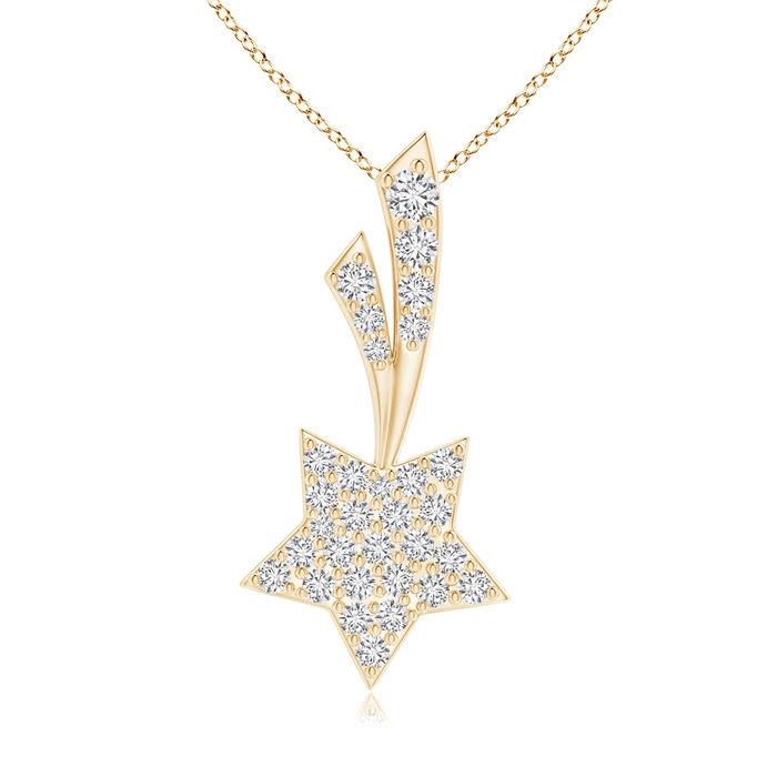 1.7mm HSI2 Clustre Diamond Shooting Star Pendant in Yellow Gold 