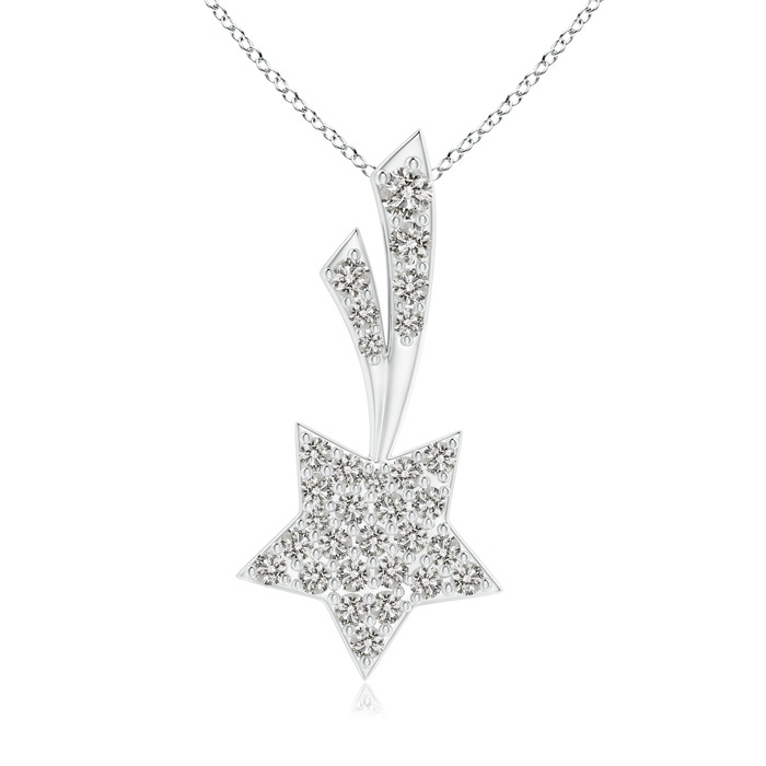 1.7mm KI3 Clustre Diamond Shooting Star Pendant in 9K White Gold 