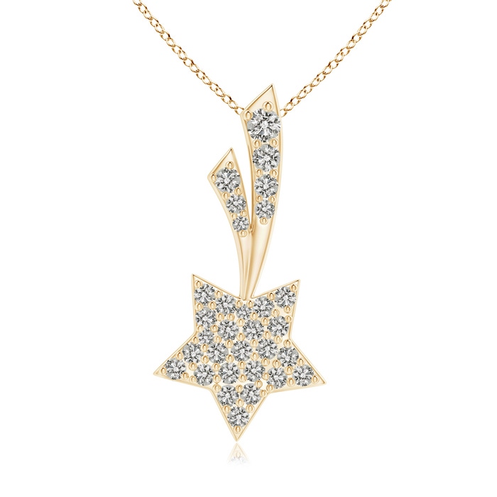 1.7mm KI3 Clustre Diamond Shooting Star Pendant in Yellow Gold 