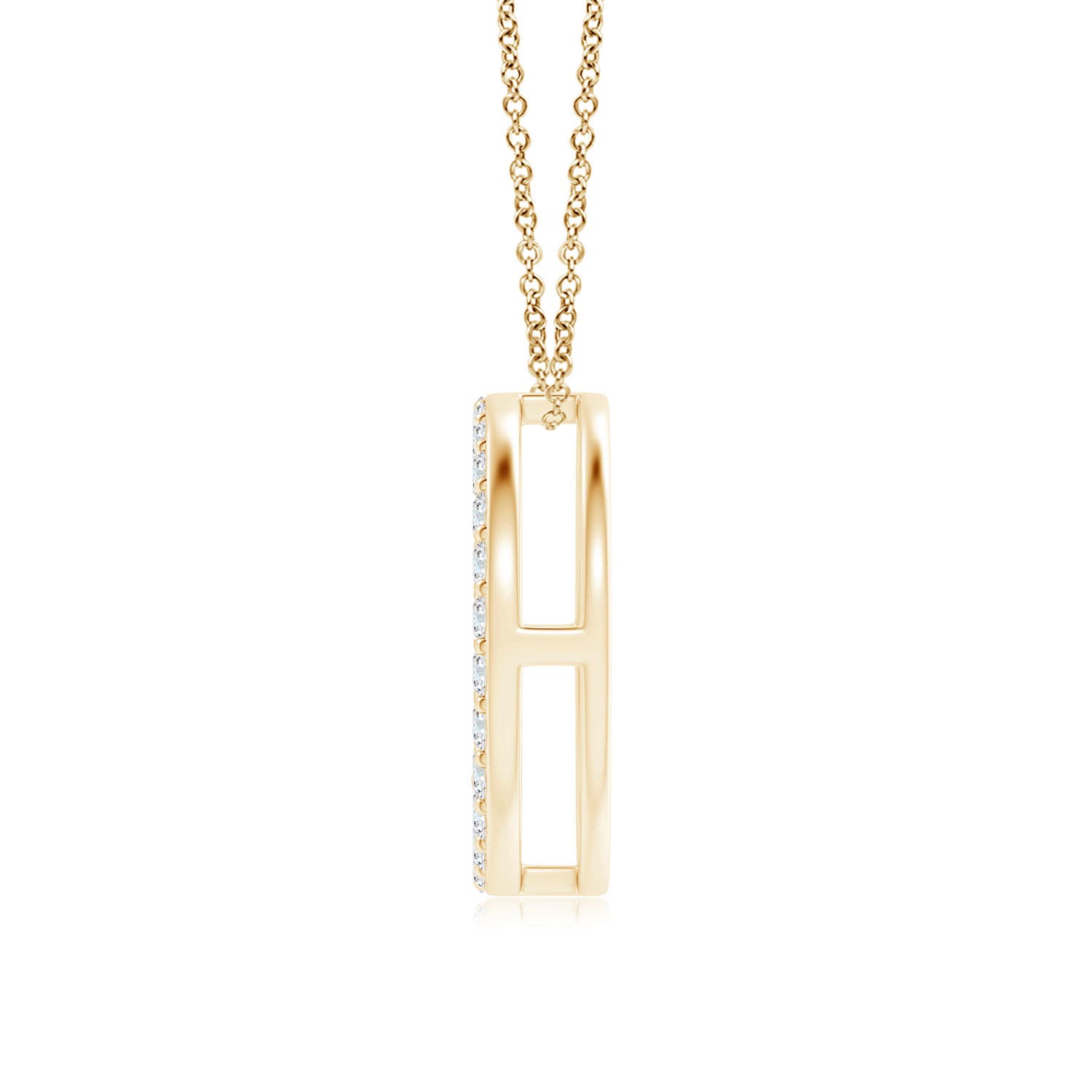 1.3mm GVS2 Prong-Set Diamond Peace Sign Pendant in 18K Yellow Gold