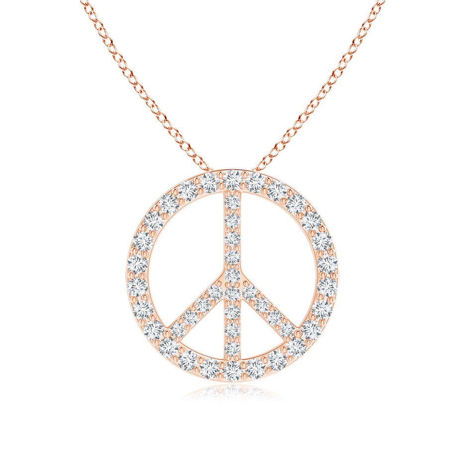 1.3mm GVS2 Prong-Set Diamond Peace Sign Pendant in Rose Gold 