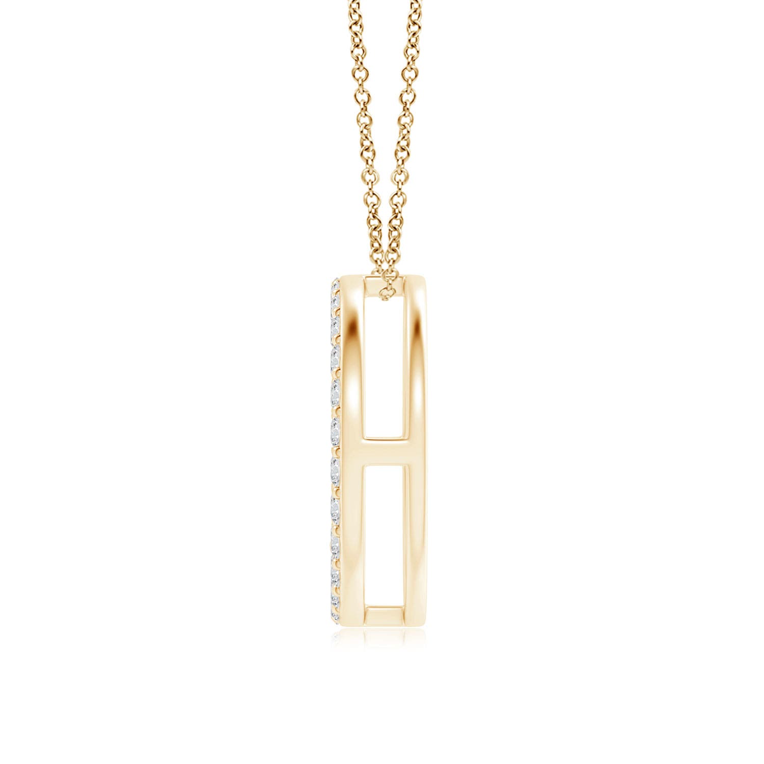 1.3mm HSI2 Prong-Set Diamond Peace Sign Pendant in 18K Yellow Gold