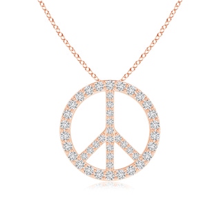 1.3mm HSI2 Prong-Set Diamond Peace Sign Pendant in Rose Gold