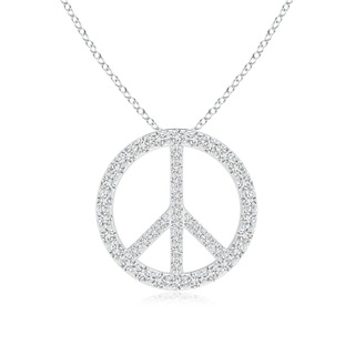 1.3mm HSI2 Prong-Set Diamond Peace Sign Pendant in White Gold