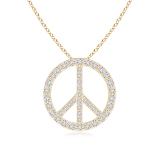 1.3mm HSI2 Prong-Set Diamond Peace Sign Pendant in Yellow Gold