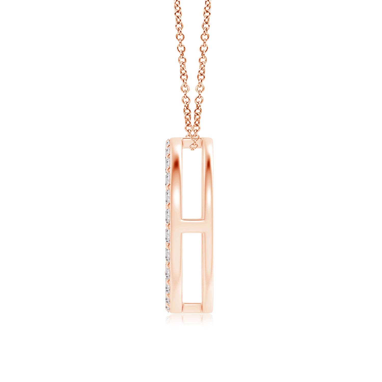1.3mm IJI1I2 Prong-Set Diamond Peace Sign Pendant in 18K Rose Gold