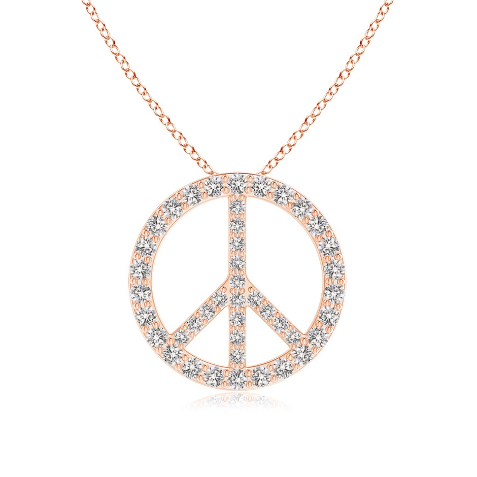 1.3mm IJI1I2 Prong-Set Diamond Peace Sign Pendant in Rose Gold 