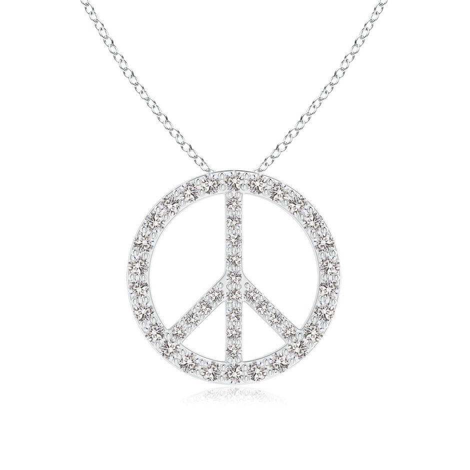 1.3mm IJI1I2 Prong-Set Diamond Peace Sign Pendant in White Gold 