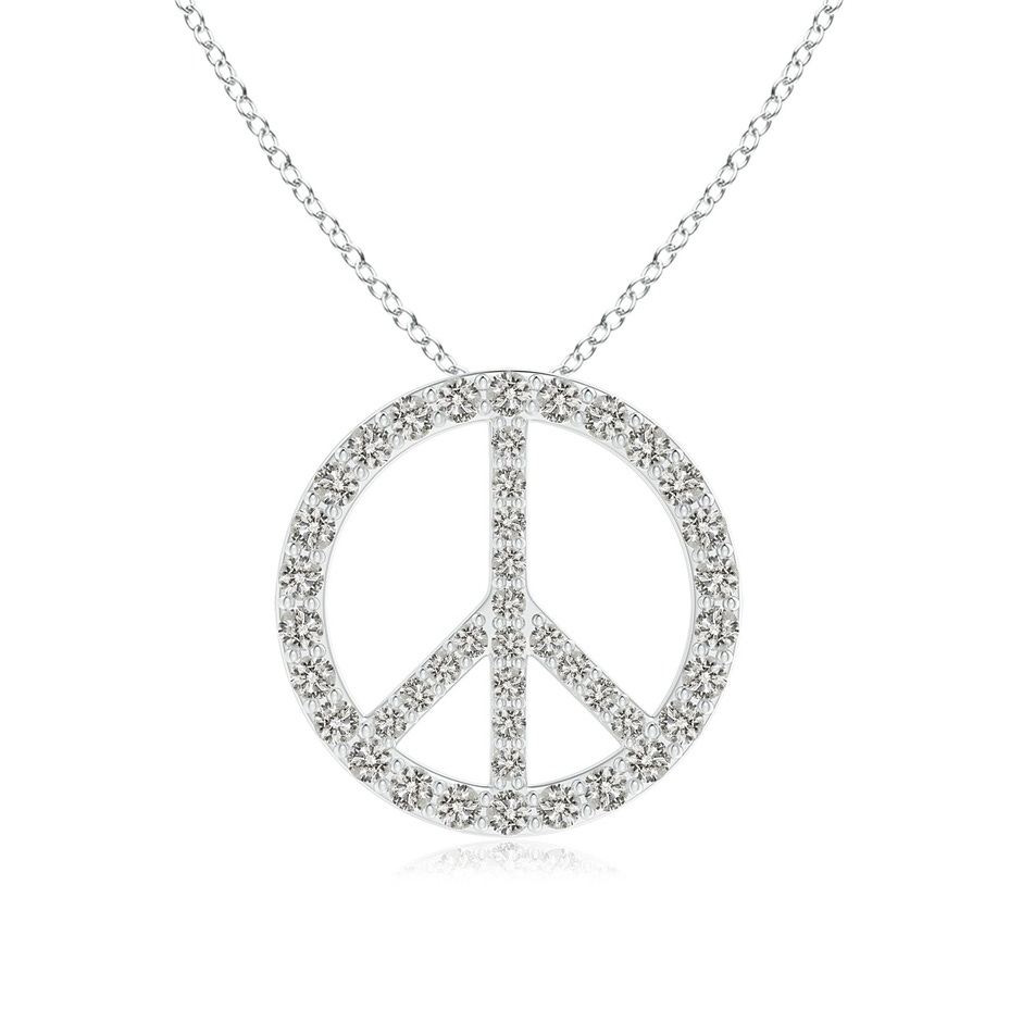 1.3mm KI3 Prong-Set Diamond Peace Sign Pendant in 18K White Gold 