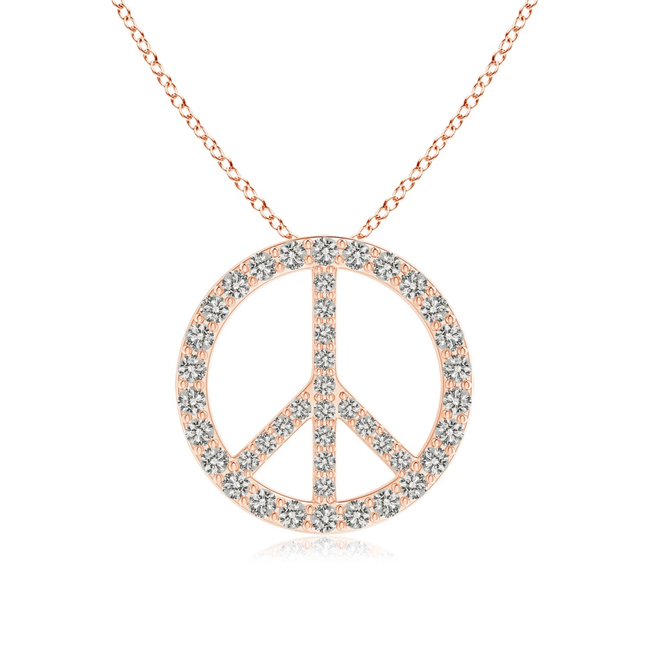 1.3mm KI3 Prong-Set Diamond Peace Sign Pendant in Rose Gold 