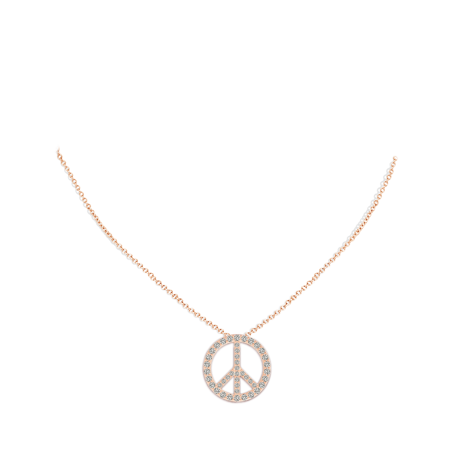 1.3mm KI3 Prong-Set Diamond Peace Sign Pendant in Rose Gold pen