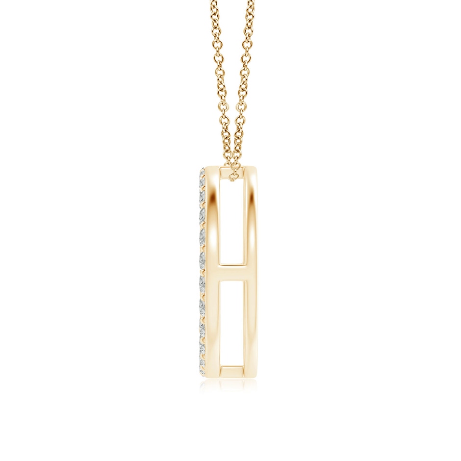 1.3mm KI3 Prong-Set Diamond Peace Sign Pendant in Yellow Gold side 199