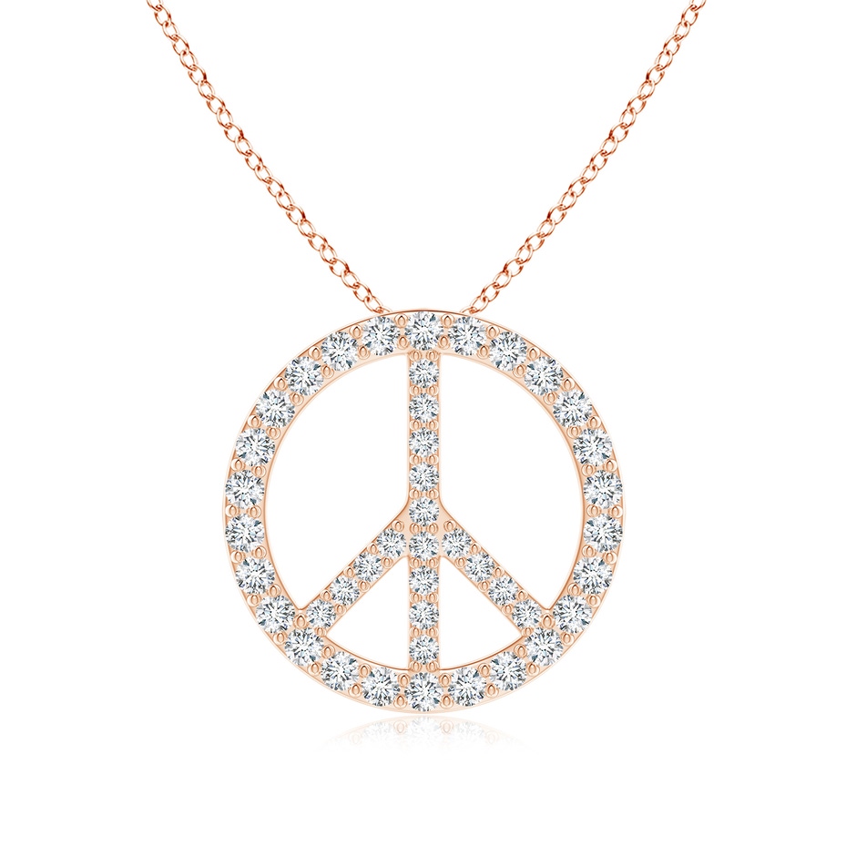 1.9mm GVS2 Prong-Set Diamond Peace Sign Pendant in Rose Gold 