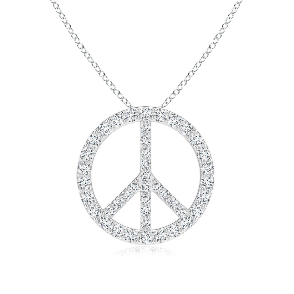 1.9mm GVS2 Prong-Set Diamond Peace Sign Pendant in White Gold 