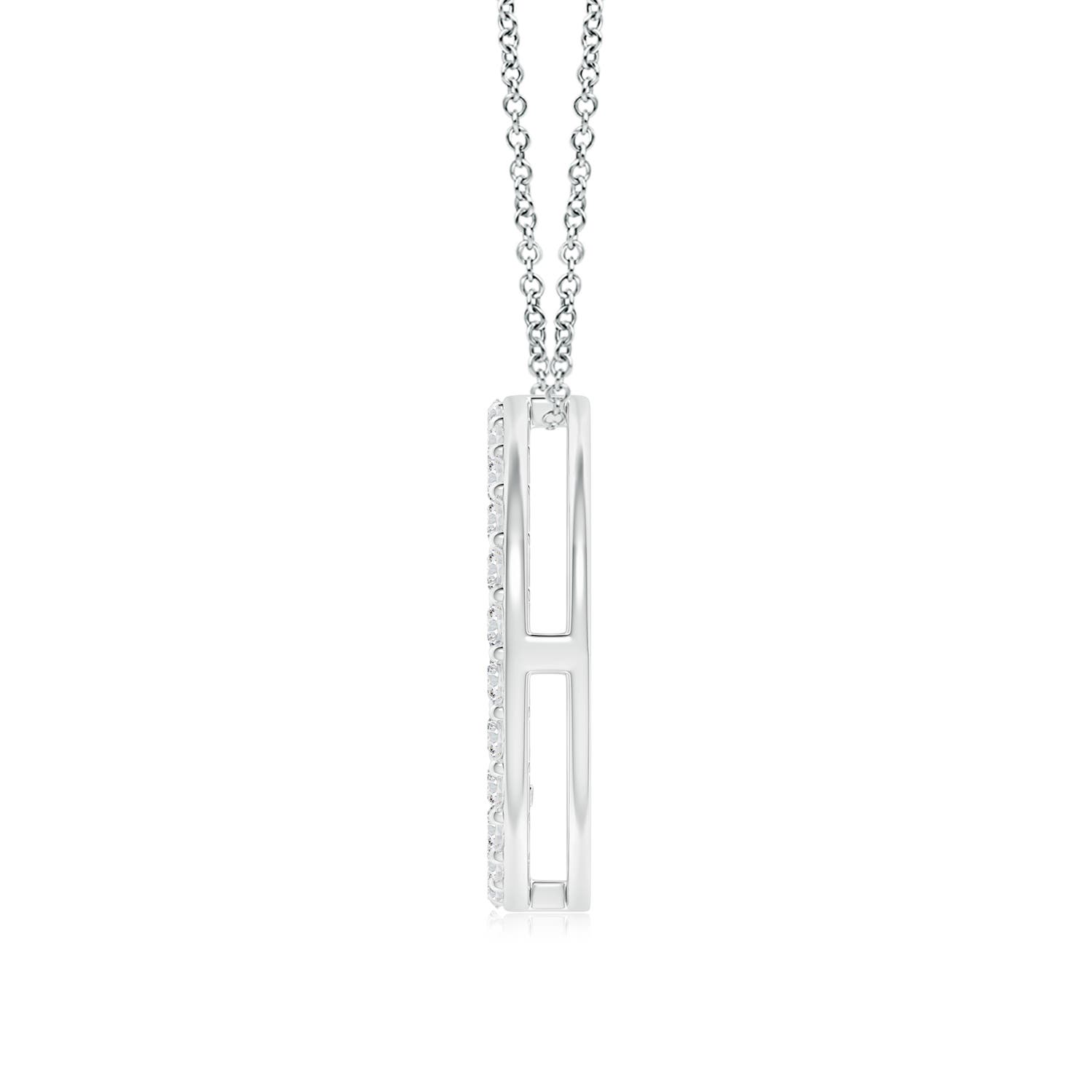 1.9mm HSI2 Prong-Set Diamond Peace Sign Pendant in 18K White Gold