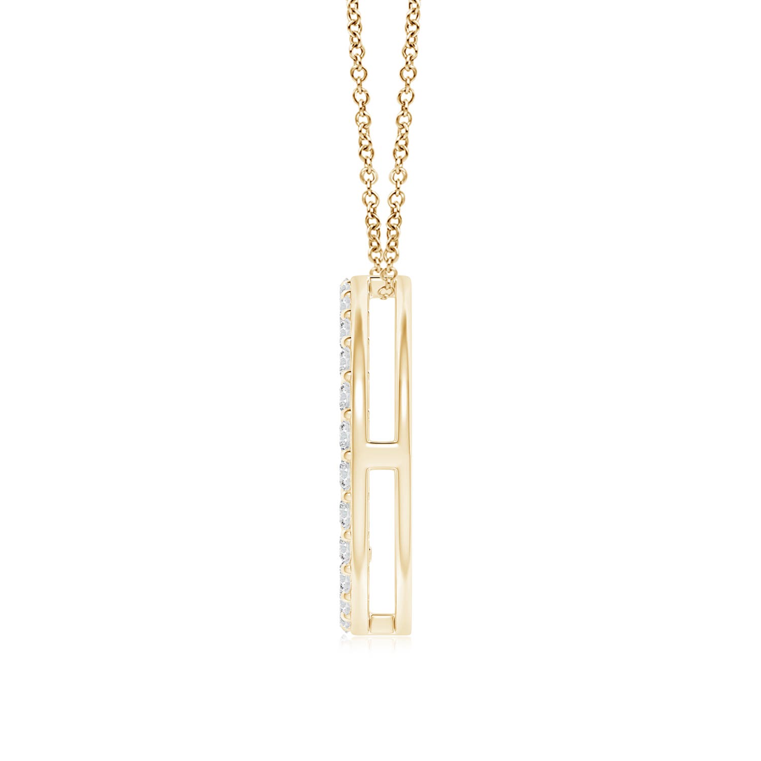 1.9mm HSI2 Prong-Set Diamond Peace Sign Pendant in 18K Yellow Gold