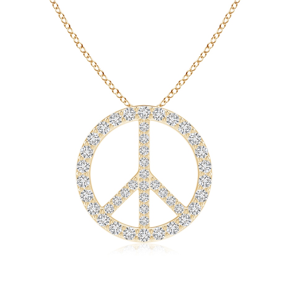 1.9mm HSI2 Prong-Set Diamond Peace Sign Pendant in Yellow Gold 