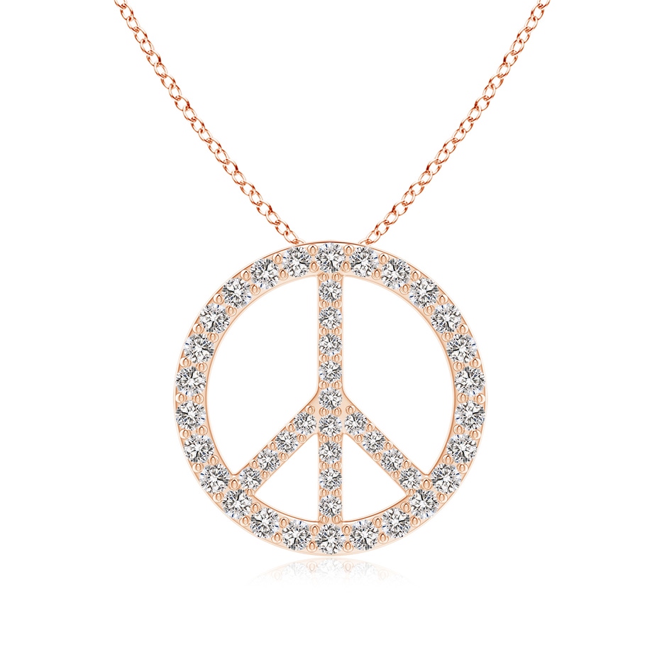 1.9mm IJI1I2 Prong-Set Diamond Peace Sign Pendant in Rose Gold 