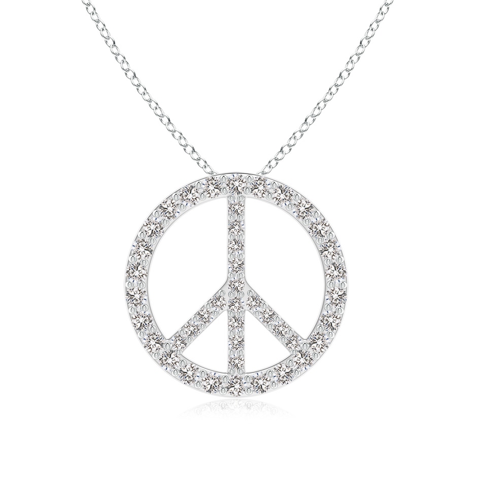 1.9mm IJI1I2 Prong-Set Diamond Peace Sign Pendant in White Gold 