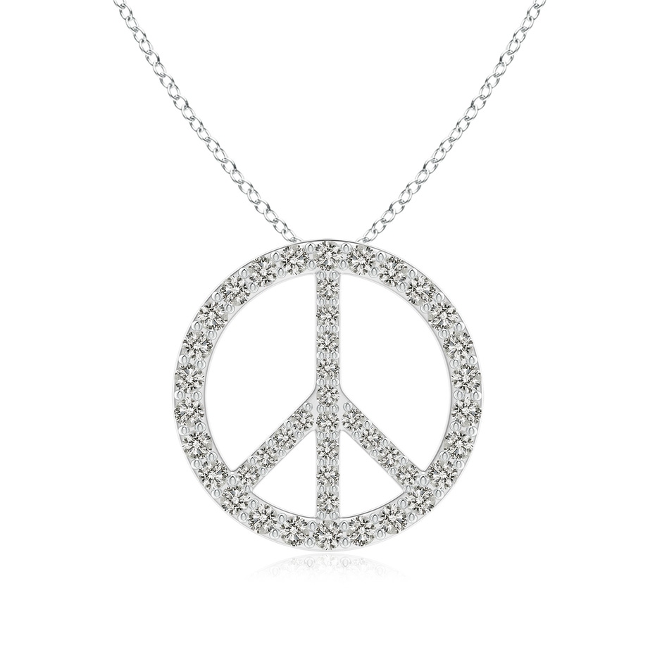 1.9mm KI3 Prong-Set Diamond Peace Sign Pendant in White Gold 