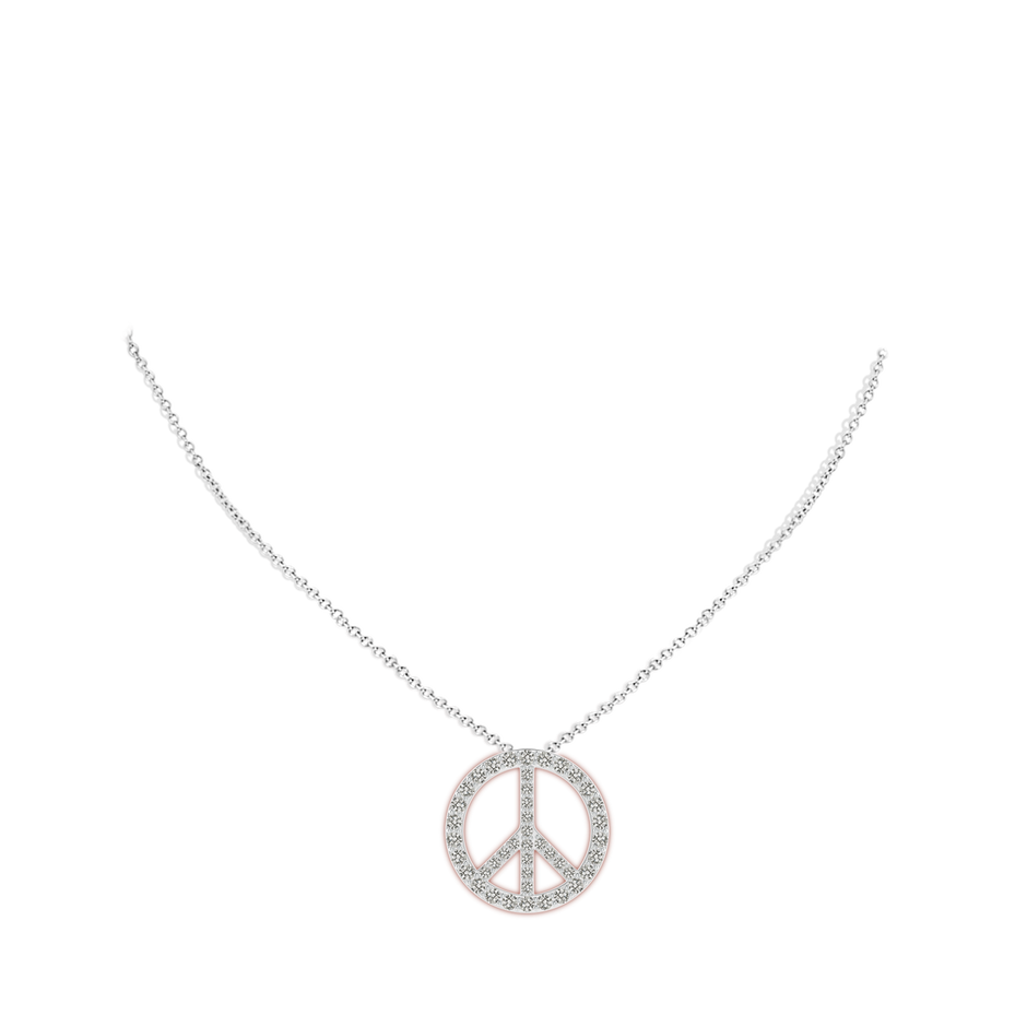 1.9mm KI3 Prong-Set Diamond Peace Sign Pendant in White Gold pen