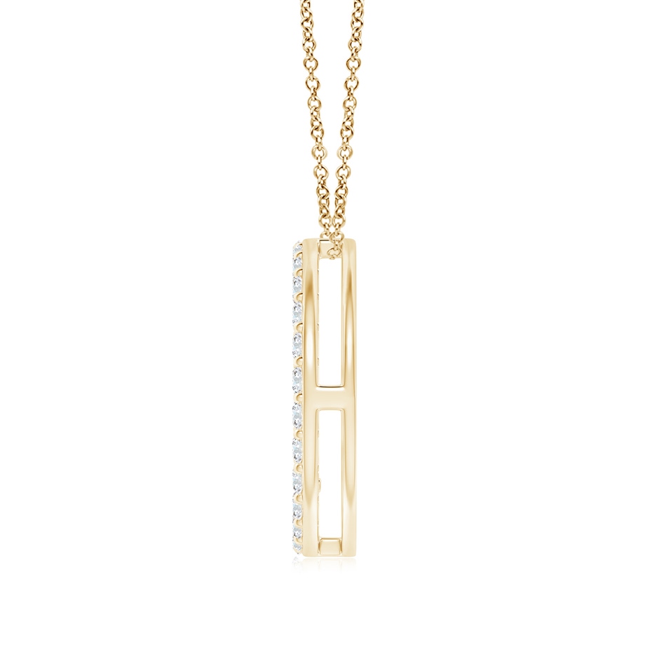 2.2mm GVS2 Prong-Set Diamond Peace Sign Pendant in Yellow Gold side 199