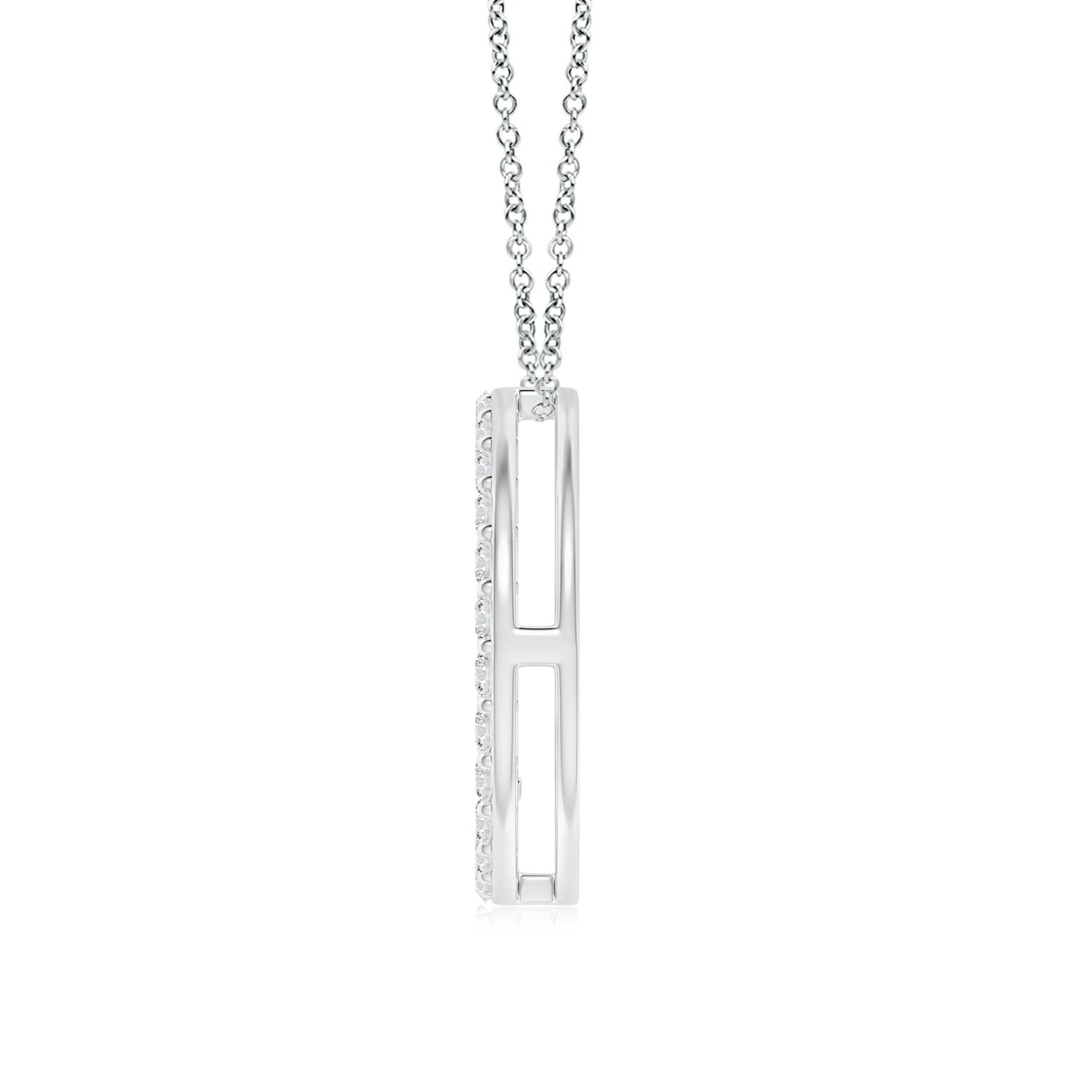 2.2mm HSI2 Prong-Set Diamond Peace Sign Pendant in 18K White Gold