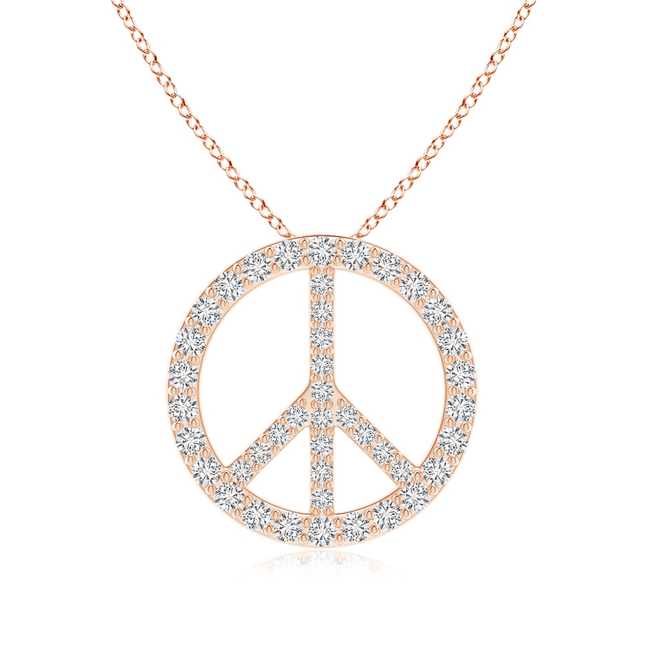 2.2mm HSI2 Prong-Set Diamond Peace Sign Pendant in Rose Gold 