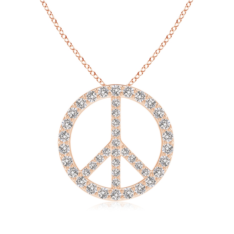 2.4mm IJI1I2 Prong-Set Diamond Peace Sign Pendant in 18K Rose Gold 